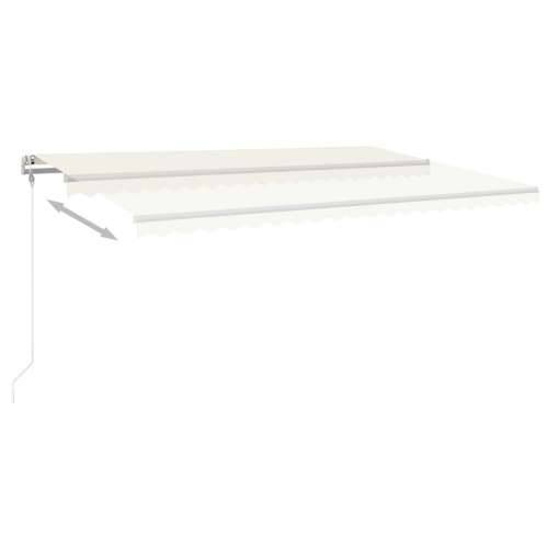 Tenda na ručno uvlačenje s LED svjetlima 5x3,5 m krem - Krema 5 x 3.5 m 1 Cijena