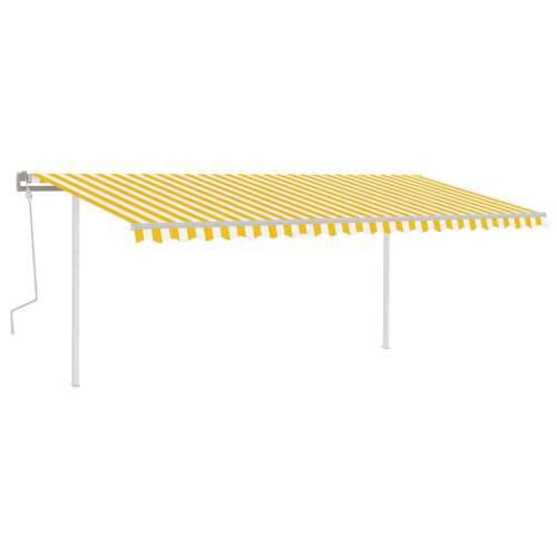 Tenda na ručno uvlačenje s LED svjetlima 5x3,5 m žuto-bijela - Žuta i bijela 5 x 3.5 m 1 Cijena