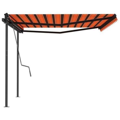 Automatska tenda sa stupovima 4 x 3 m narančasto-smeđa Cijena