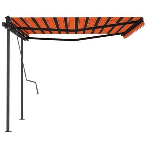 Automatska tenda sa stupovima 4,5 x 3 m narančasto-smeđa Cijena