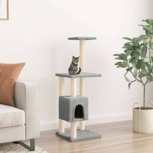 Penjalica za mačke sa stupovima za grebanje svjetlosiva 104 cm
