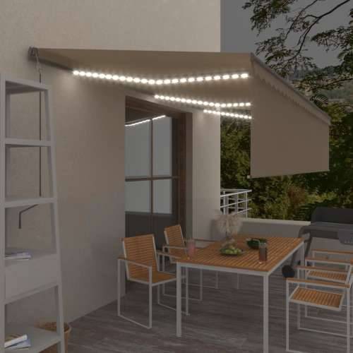 Automatska tenda s roletom i senzorom LED 6 x 3 m krem - Krema 6 x 3 m 1 Cijena