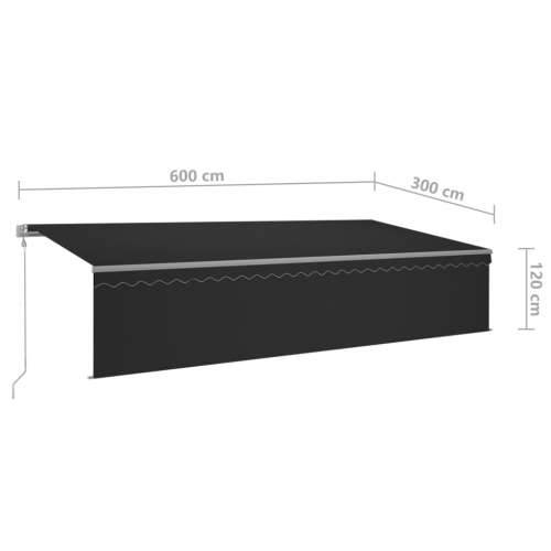 Automatska tenda s roletom i senzorom LED 6 x 3 m antracit - Antracit 6 x 3 m 1 Cijena