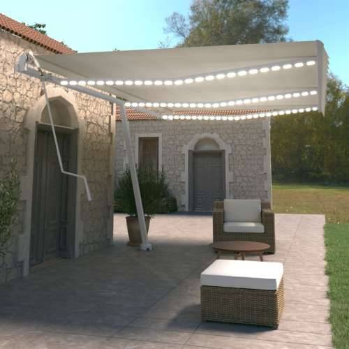 Automatska tenda sa senzorom za vjetar LED 600x350 cm krem - Krema 600 x 350 cm 1 Cijena