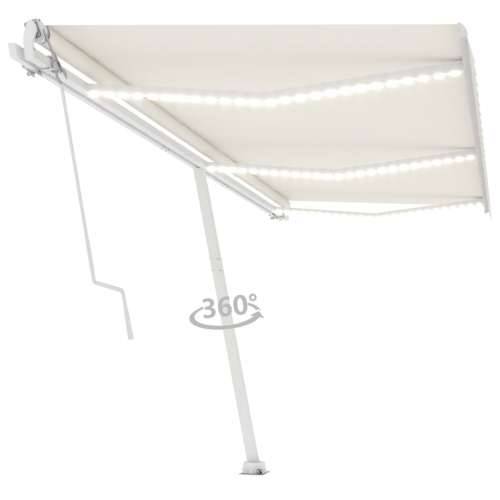 Automatska tenda sa senzorom za vjetar LED 600x350 cm krem - Krema 600 x 350 cm 1 Cijena
