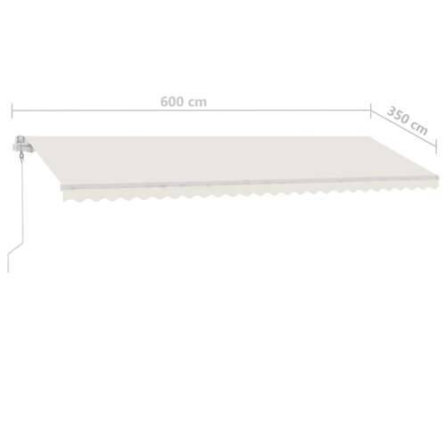 Automatska tenda sa senzorom za vjetar LED 600x350 cm krem - Krema 600 x 350 cm 1 Cijena