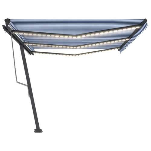 Automatska tenda sa senzorom LED 600 x 300 cm plavo-bijela - Plava i bijela 600 x 300 cm 1 Cijena