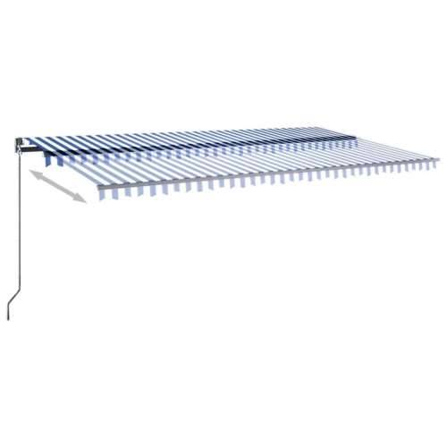 Automatska tenda sa senzorom LED 600 x 300 cm plavo-bijela - Plava i bijela 600 x 300 cm 1 Cijena