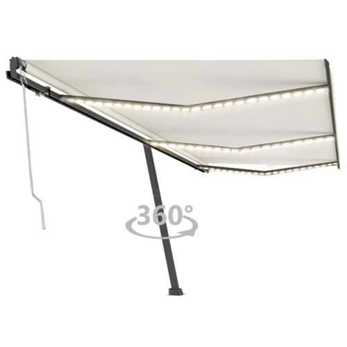 Automatska tenda sa senzorom za vjetar LED 600 x 300 cm krem