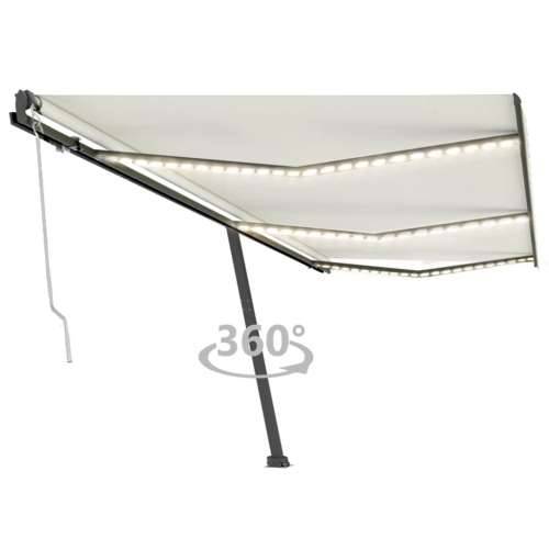 Automatska tenda sa senzorom za vjetar LED 600 x 300 cm krem - Krema 600 x 300 cm 1 Cijena