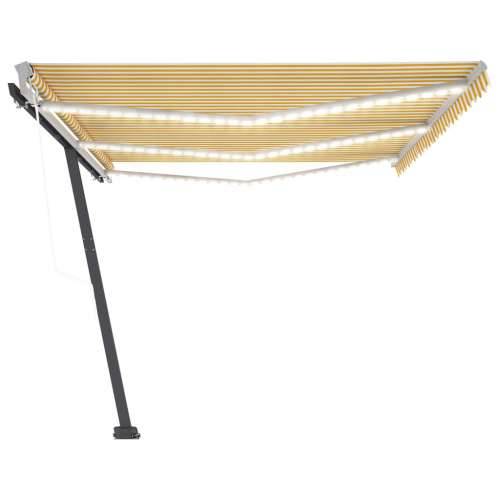 Automatska tenda sa senzorom LED 600 x 300 cm žuto-bijela - Žuta i bijela 600 x 300 cm 1 Cijena