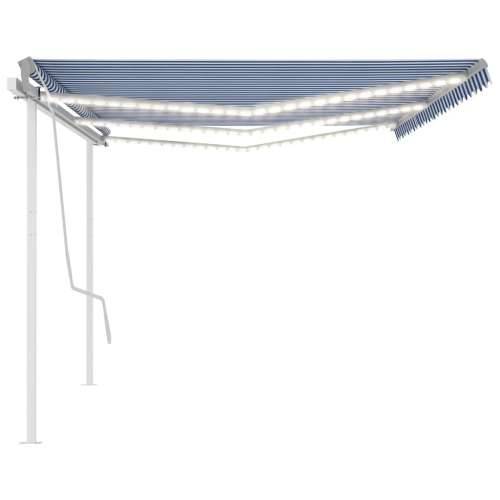 Automatska tenda sa senzorom LED 6 x 3,5 m plavo-bijela - Plava i bijela 6 x 3.5 m 1 Cijena