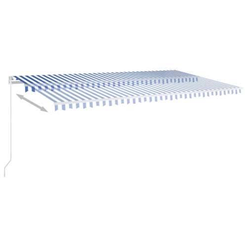 Automatska tenda sa senzorom LED 6 x 3,5 m plavo-bijela - Plava i bijela 6 x 3.5 m 1 Cijena