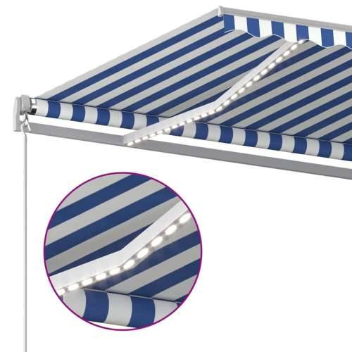 Automatska tenda sa senzorom LED 6 x 3,5 m plavo-bijela - Plava i bijela 6 x 3.5 m 1 Cijena
