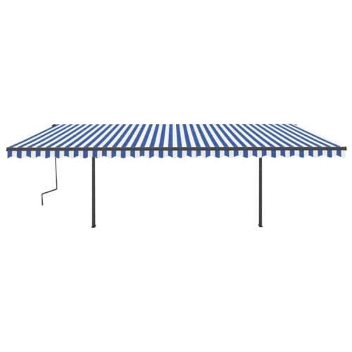 Automatska tenda sa senzorom za vjetar LED 6 x 3 m plavo-bijela - Plava i bijela 6 x 3 m 1 Cijena