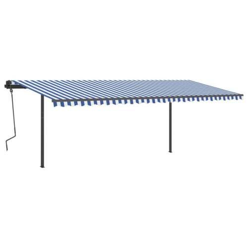 Automatska tenda sa senzorom za vjetar LED 6 x 3 m plavo-bijela - Plava i bijela 6 x 3 m 1 Cijena