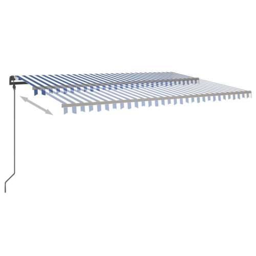 Automatska tenda sa senzorom za vjetar LED 6 x 3 m plavo-bijela - Plava i bijela 6 x 3 m 1 Cijena