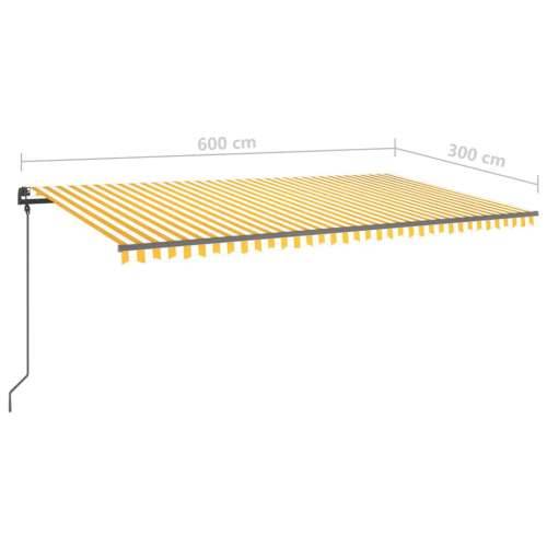 Automatska tenda sa senzorom za vjetar LED 6 x 3 m žuto-bijela - Žuta i bijela 6 x 3 m 1 Cijena