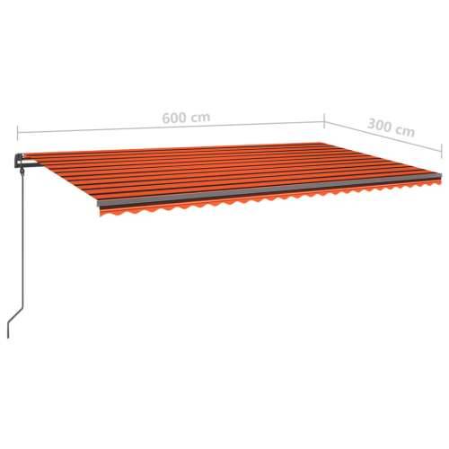 Automatska tenda sa senzorom LED 6 x 3 m narančasto-smeđa - Šareni 6 x 3 m 1 Cijena