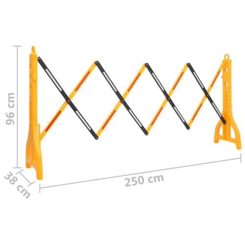 Sklopiva prometna barijera žuto-crna 250 x 38 x 96 cm - 250 x 38 x 96 cm 1 Cijena