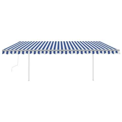 Automatska tenda sa senzorom LED 5x3 m plavo-bijela - Plava i bijela 5 x 3 m 1 Cijena
