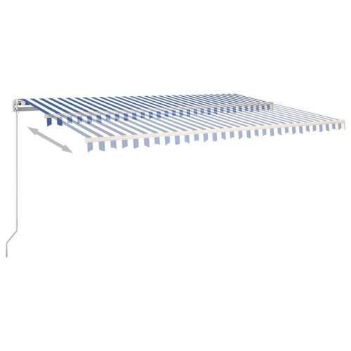 Automatska tenda sa senzorom LED 5x3 m plavo-bijela - Plava i bijela 5 x 3 m 1 Cijena