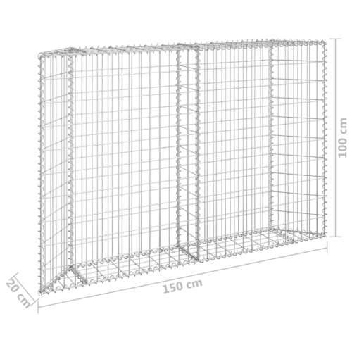 Trapezna gabionska gredica od pocinčanog čelika 150x20x100 cm - 150 x 20 x 100 cm 1 Cijena