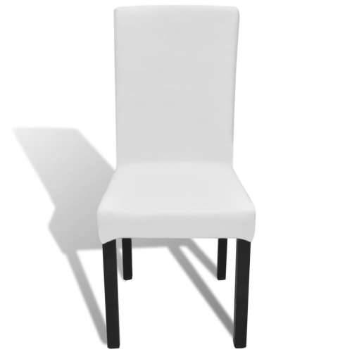 Ravne rastezljive navlake za stolice 6 kom bijele Cijena