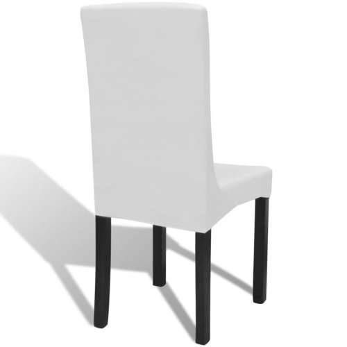 Ravne rastezljive navlake za stolice 6 kom bijele Cijena