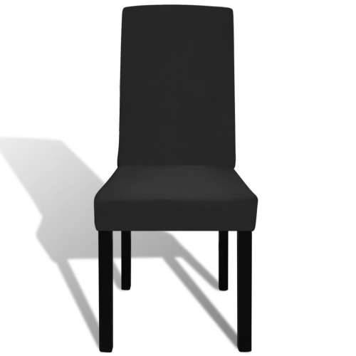 Ravne rastezljive navlake za stolice 6 kom crne Cijena