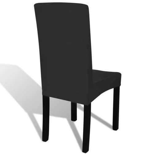 Ravne rastezljive navlake za stolice 6 kom crne Cijena