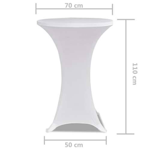 Bijeli rastežljiv stolnjak za stolove Ø70 2 kom Cijena
