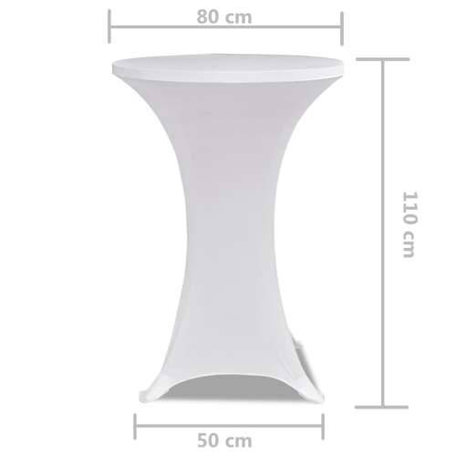 Bijeli rastežljiv stolnjak za stolove Ø80 2 kom Cijena