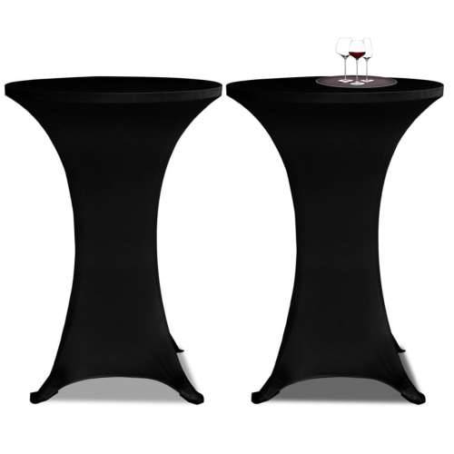 Crni rastežljiv stolnjak za stolove Ø80 2 kom Cijena