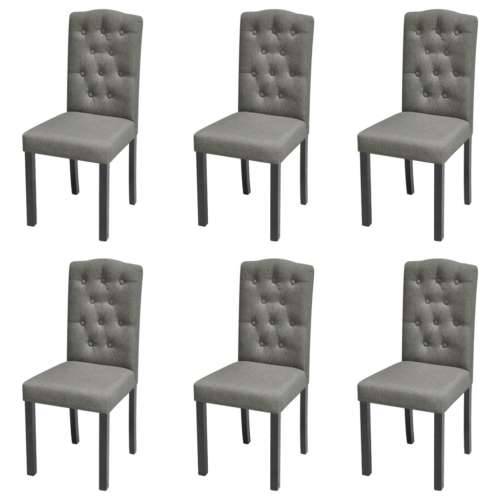 Blagovaonske stolice od tkanine 6 kom sive Cijena