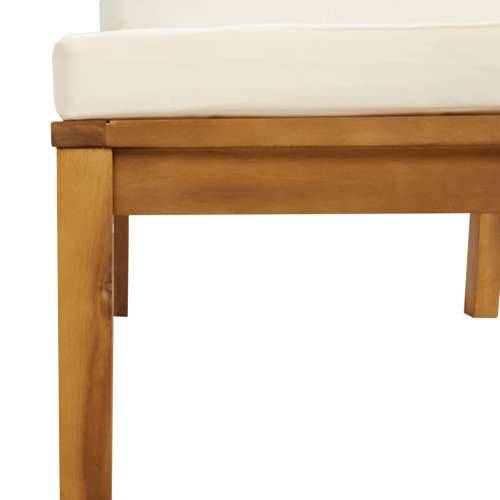 Kutne sofe 2 kom s krem bijelim jastucima od bagremovog drva Cijena