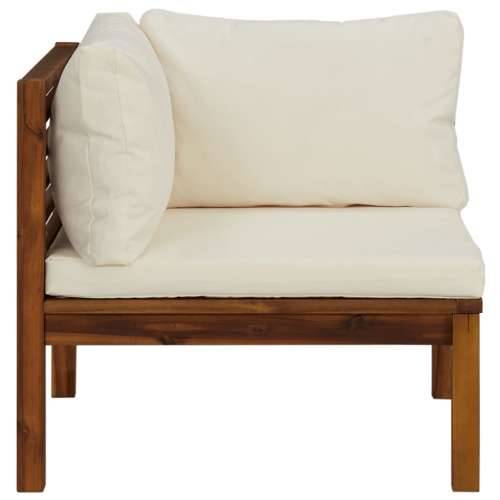 Modularna kutna sofa s krem bijelim jastucima bagremovo drvo Cijena