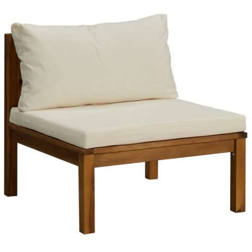 Modularna srednja sofa s krem bijelim jastucima bagremovo drvo Cijena