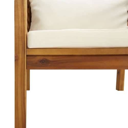 Vrtna stolica s krem bijelim jastucima od masivnog drva bagrema Cijena