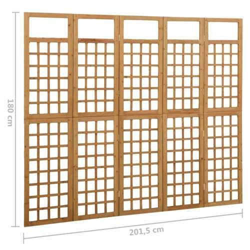 Sobna pregrada / rešetka s 5 panela od jelovine 201,5 x 180 cm Cijena