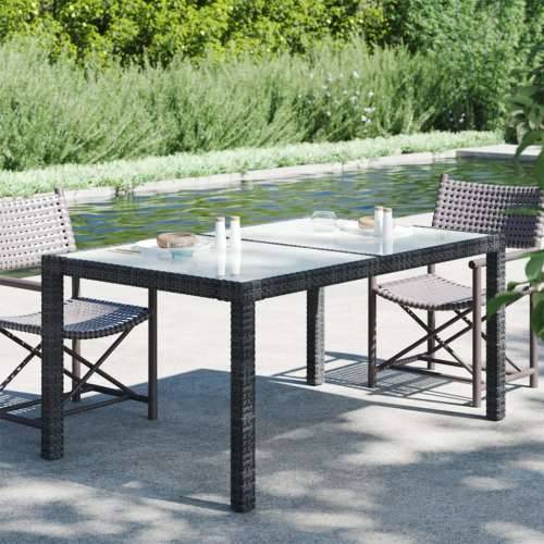 Vrtni stol 150x90x75 cm od kaljenog stakla i poliratana crni Cijena