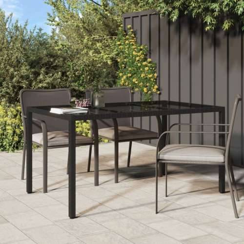 Vrtni stol 150x90x75 cm od kaljenog stakla i poliratana crni Cijena