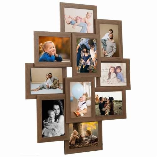 Okvir za 10 fotografija (10 x 15 cm) svjetlosmeđi MDF - Svjetlosmeđa 10 x (10 x 15 cm) 1 Cijena