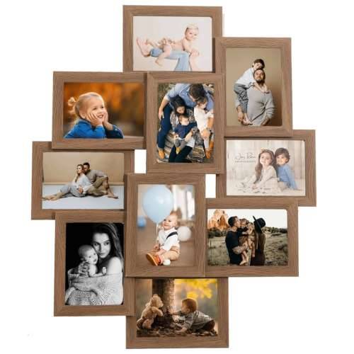 Okvir za 10 fotografija (10 x 15 cm) svjetlosmeđi MDF - Svjetlosmeđa 10 x (10 x 15 cm) 1 Cijena