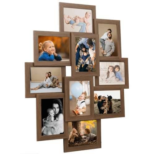 Okvir za 10 fotografija (13 x 18 cm) svjetlosmeđi MDF - Svjetlosmeđa 10 x (13 x 18 cm) 1 Cijena