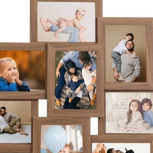 Okvir za 10 fotografija (13 x 18 cm) svjetlosmeđi MDF - Svjetlosmeđa 10 x (13 x 18 cm) 1 Cijena
