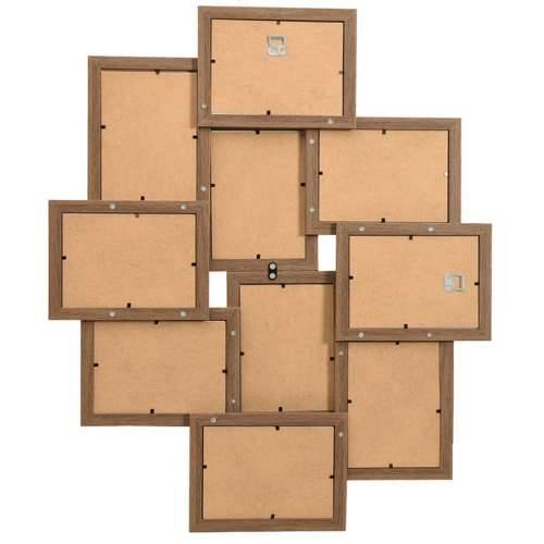 Okvir za 10 fotografija (13 x 18 cm) svjetlosmeđi MDF - Svjetlosmeđa 10 x (13 x 18 cm) 1 Cijena