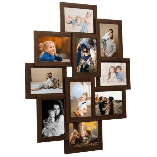 Okvir za 10 fotografija (13 x 18 cm) tamnosmeđi MDF Tamno smeđa 10 x (13 x 18 cm) 1 Cijena