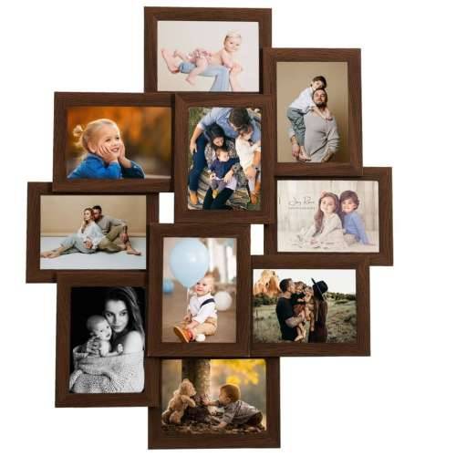 Okvir za 10 fotografija (13 x 18 cm) tamnosmeđi MDF Tamno smeđa 10 x (13 x 18 cm) 1 Cijena