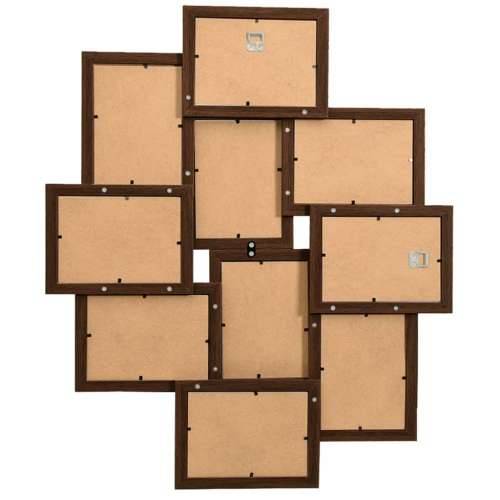 Okvir za 10 fotografija (13 x 18 cm) tamnosmeđi MDF Tamno smeđa 10 x (13 x 18 cm) 1 Cijena